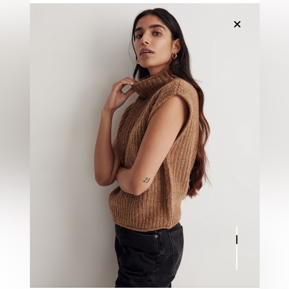 Madewell Tan Knit Turtleneck Sweater
